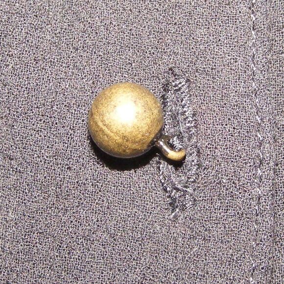 JOIE Blouse, M, Black Gauze Button front, Scoop neck, Brassy buttons - Picture 5 of 9
